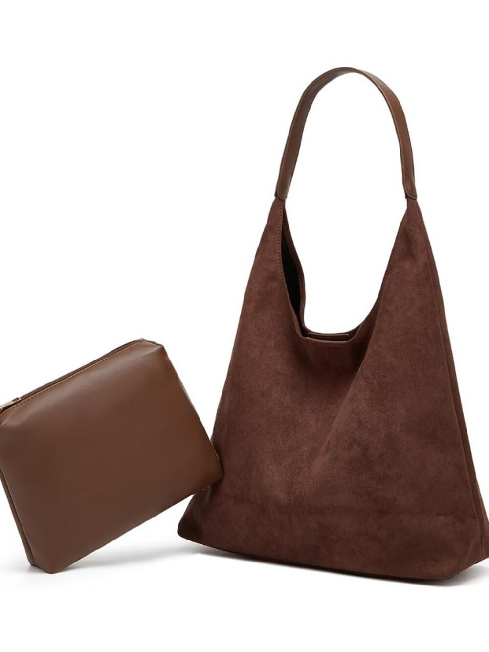 Slouchy Suede Shoulder Bags for Women Large Tote Purse Retro Soft Handbag Casual